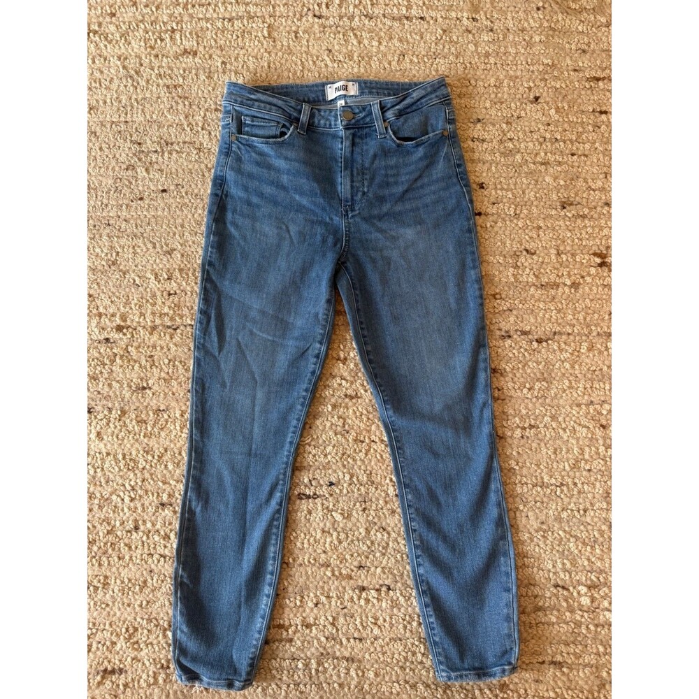 PAIGE Hoxton Crop Jeans Womens 29 Mid Rise Skinny Medium Wash Stretch Denim